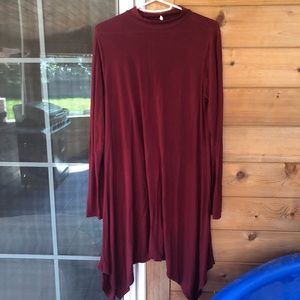 red long sleeve dress